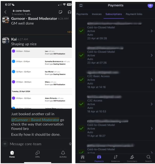 Team results