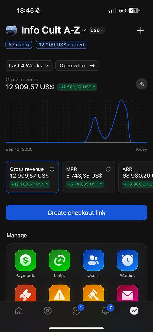 Revenue dashboard